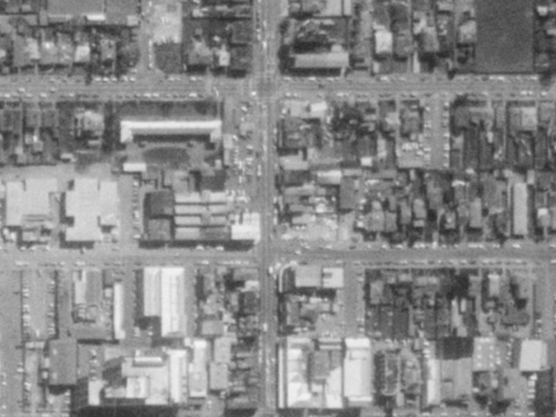 830 Colombo Street from the air, 1975-1979