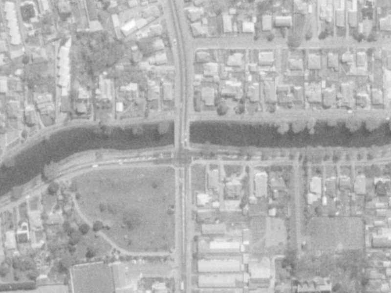 104 Avonside Drive from the air, 1975-1979