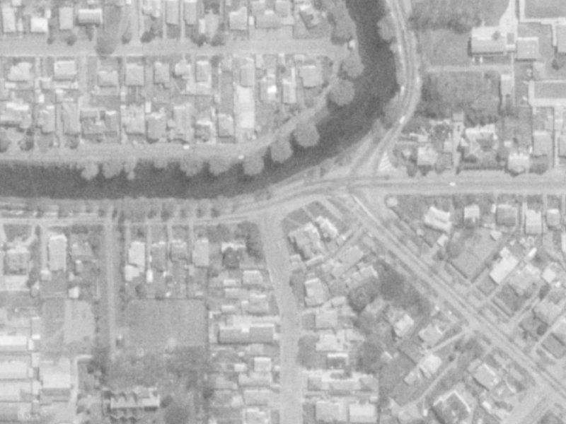 150 Avonside Drive from the air, 1975-1979