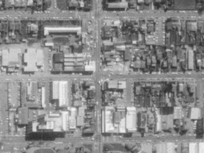 821 Colombo Street from the air, 1975-1979
