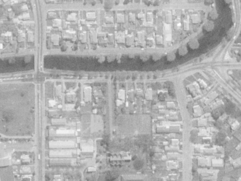 124 Avonside Drive from the air, 1975-1979
