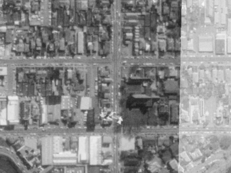 252 Manchester Street from the air, 1975-1979