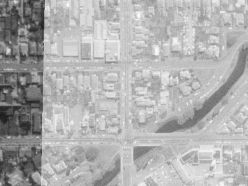 313 Madras Street from the air, 1975-1979