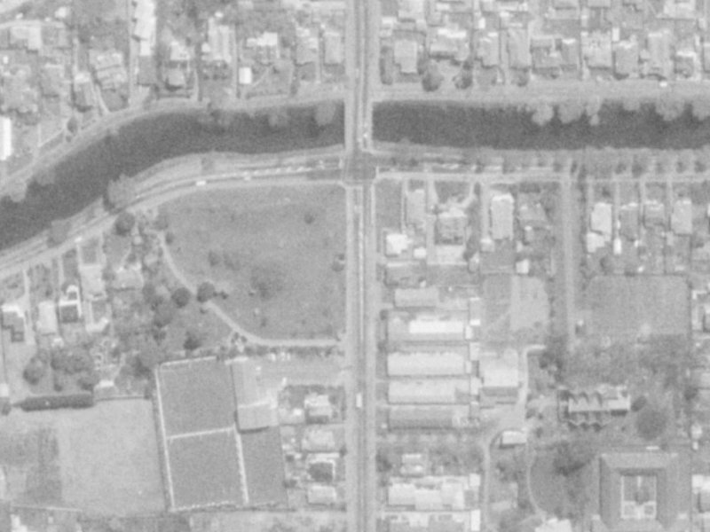 173-185 Stanmore Road from the air, 1975-1979