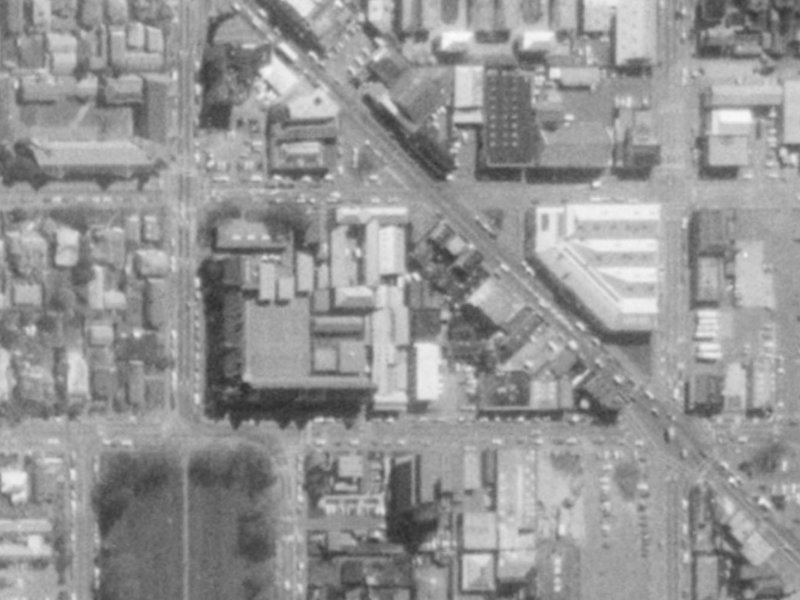 55A Kilmore Street from the air, 1975-1979