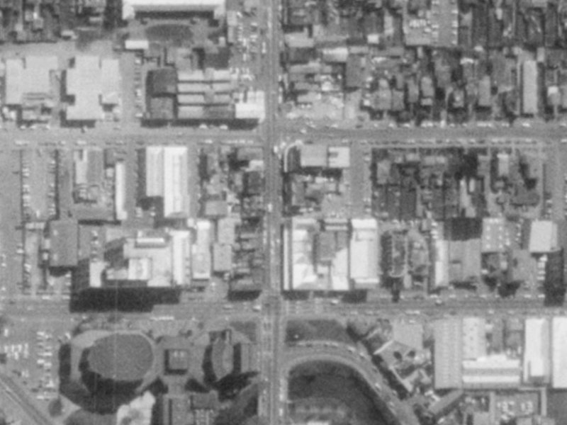 818 Colombo Street from the air, 1975-1979