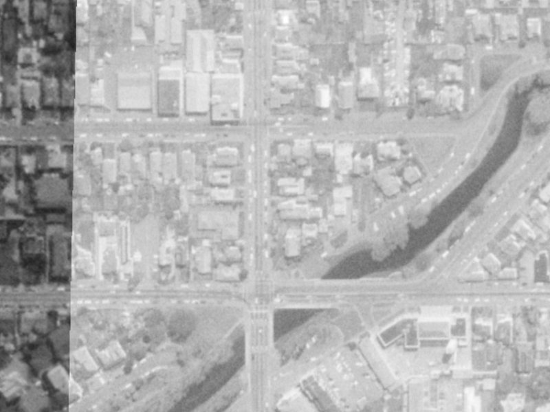 332-318 Madras Street from the air, 1975-1979