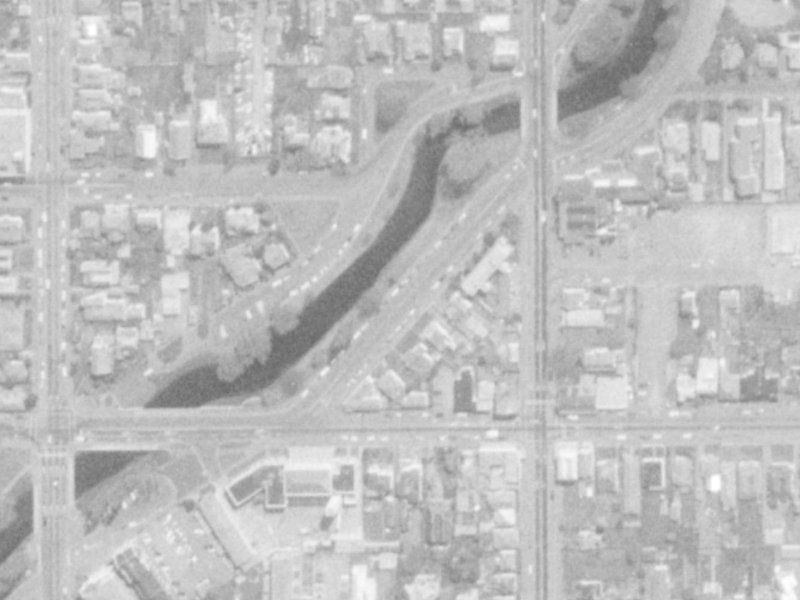 314-316 Oxford Terrace from the air, 1975-1979