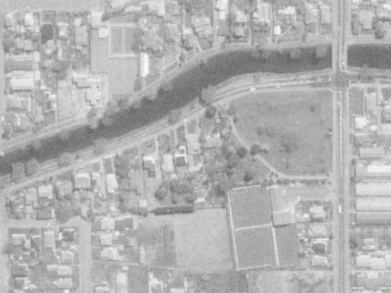 Avonside Drive from the air, 1975-1979