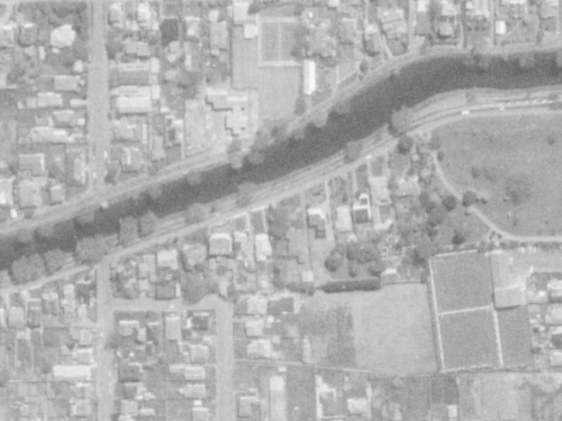 58 Avonside Drive from the air, 1975-1979