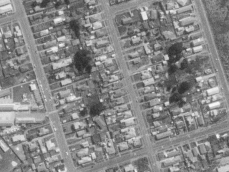 176 Pine Avenue from the air, 1975-1979