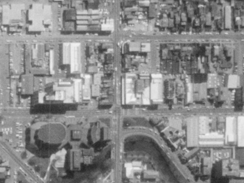 800 Colombo Street from the air, 1975-1979