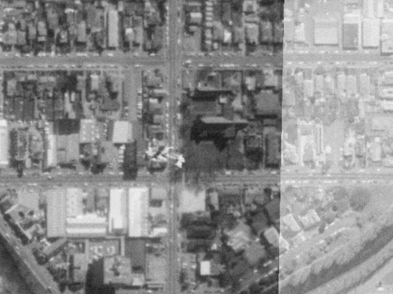 254 Manchester Street from the air, 1975-1979