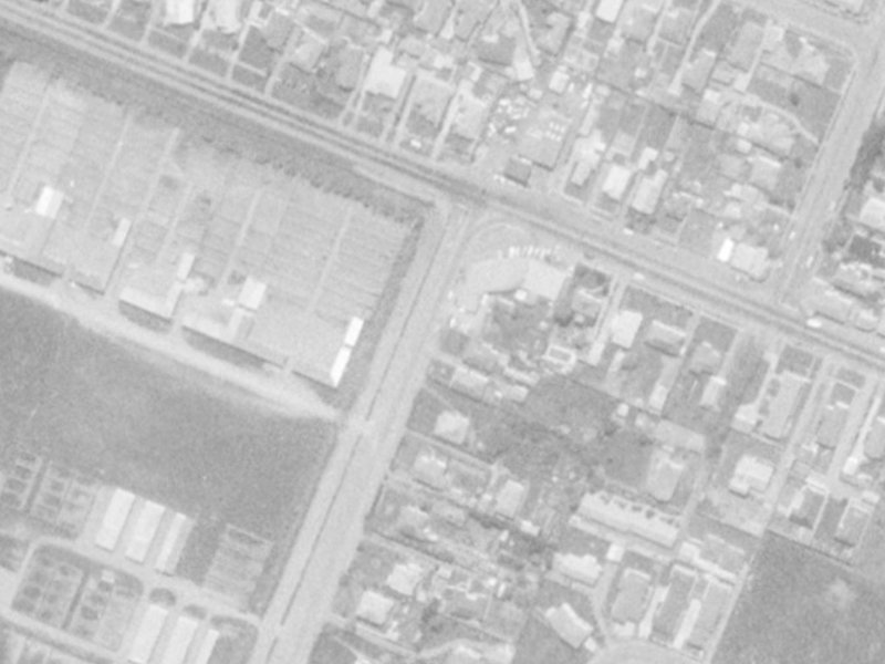 210 Racecourse Road from the air, 1975-1979