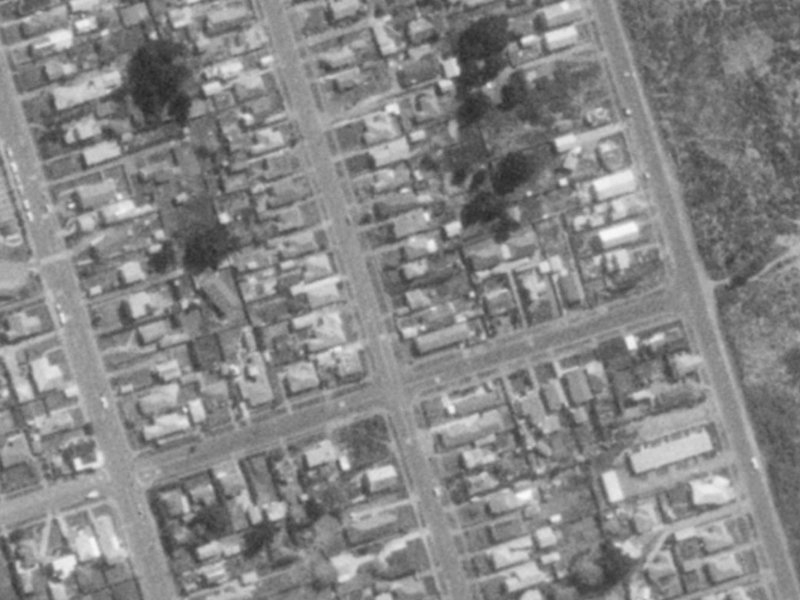 191 Pine Avenue from the air, 1975-1979