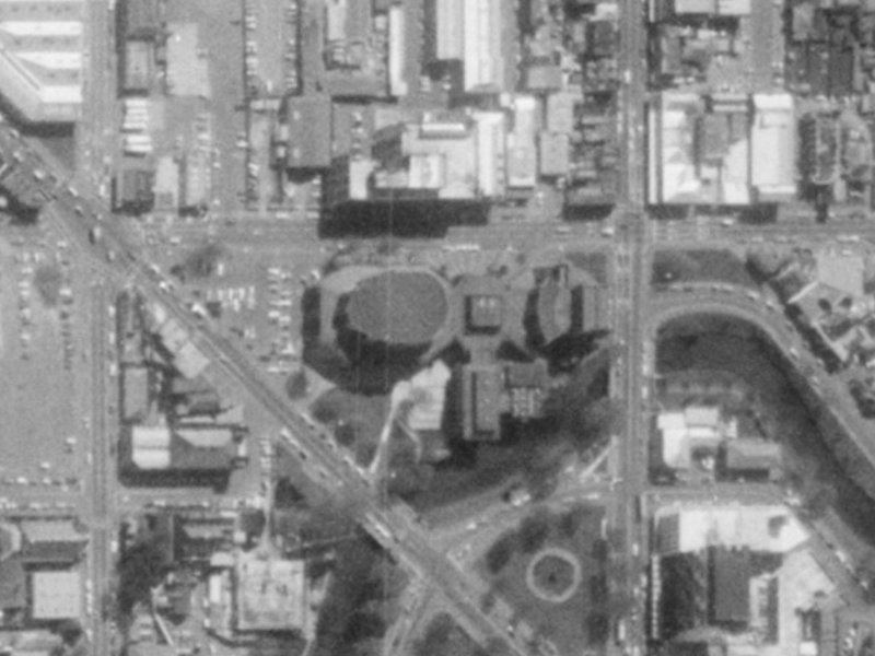 90 Kilmore Street from the air, 1975-1979