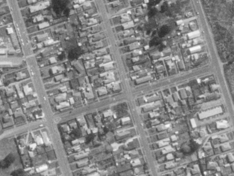 202 Pine Avenue from the air, 1975-1979