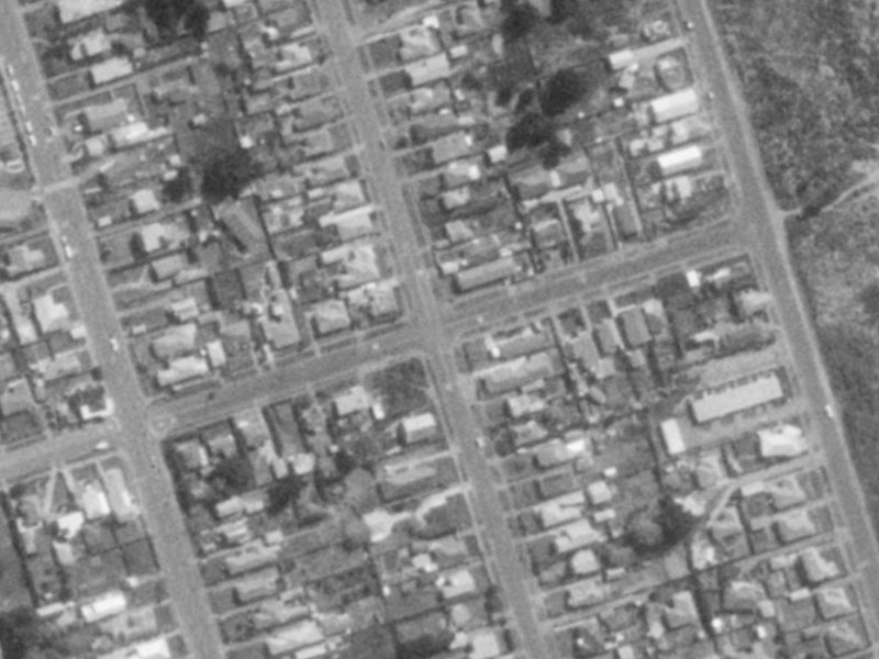 193 Pine Avenue from the air, 1975-1979