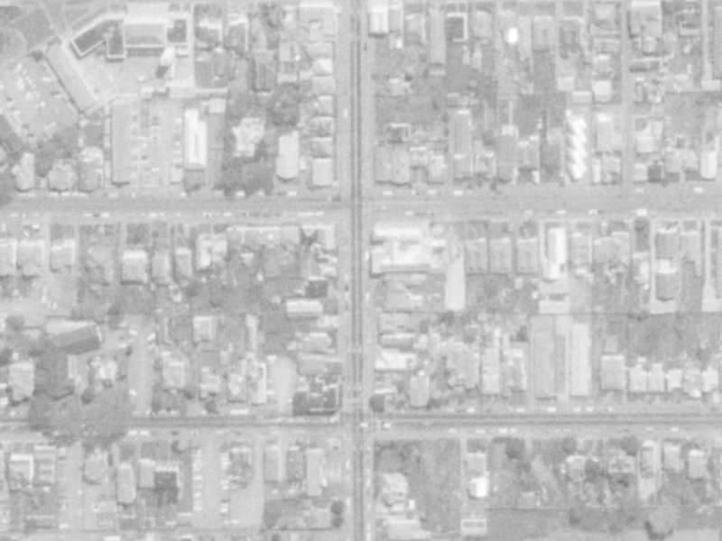 321-337 Barbadoes Street from the air, 1975-1979