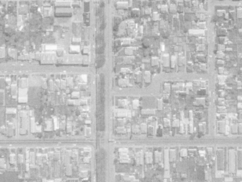 7–19 Elm Gr from the air, 1975-1979