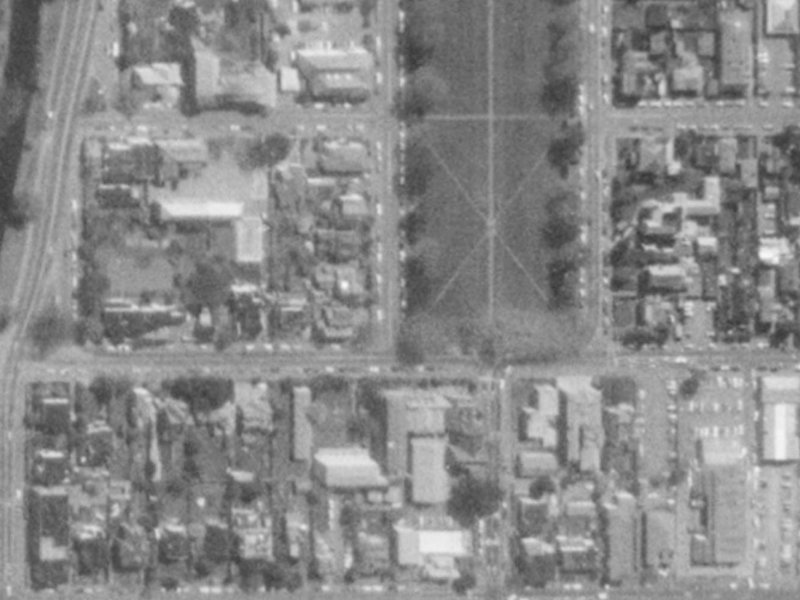 5–9 Cranmer Sq from the air, 1975-1979