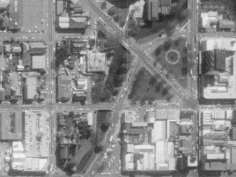 87-89 Armagh Street from the air, 1975-1979