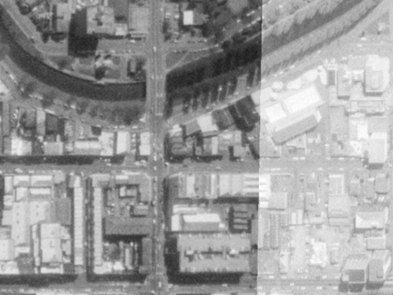 159 Armagh Street from the air, 1975-1979
