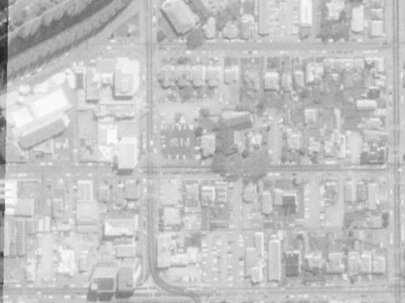 211 Armagh Street from the air, 1975-1979
