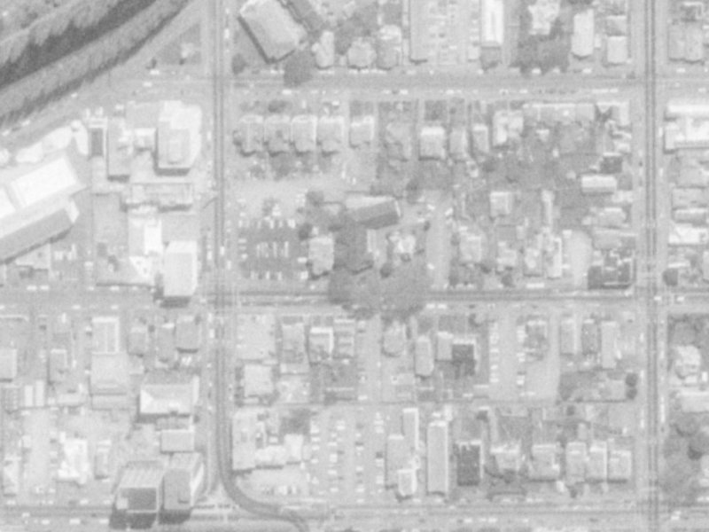 217 Armagh Street from the air, 1975-1979