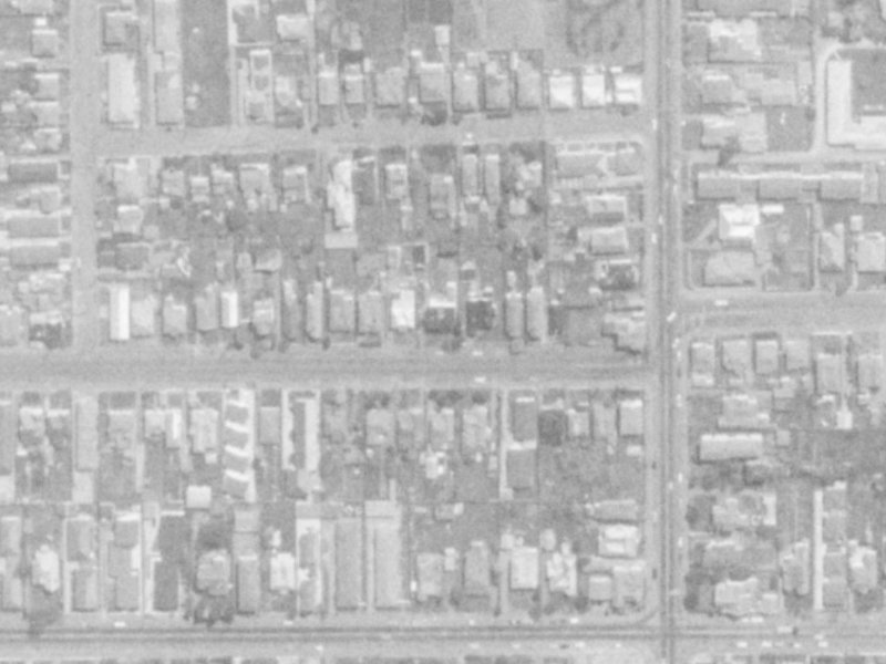 395 Armagh Street from the air, 1975-1979