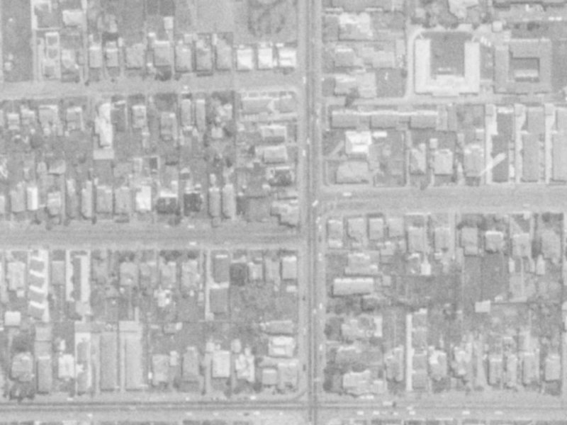 411B Armagh Street from the air, 1975-1979