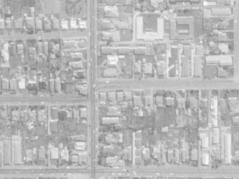 468 Armagh Street from the air, 1975-1979