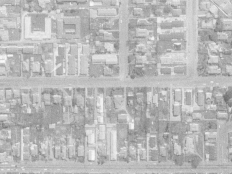 506 Armagh Street from the air, 1975-1979