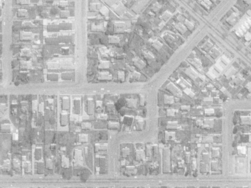 542 Armagh Street from the air, 1975-1979