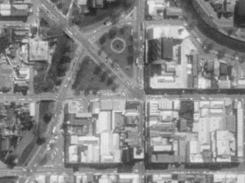 88–94 Armagh Street from the air, 1975-1979
