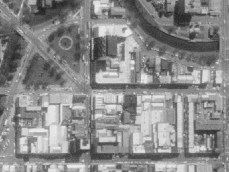 97 Armagh Street from the air, 1975-1979