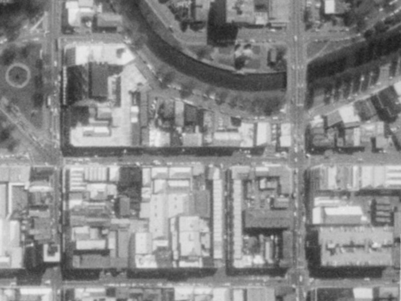 129 Armagh Street from the air, 1975-1979