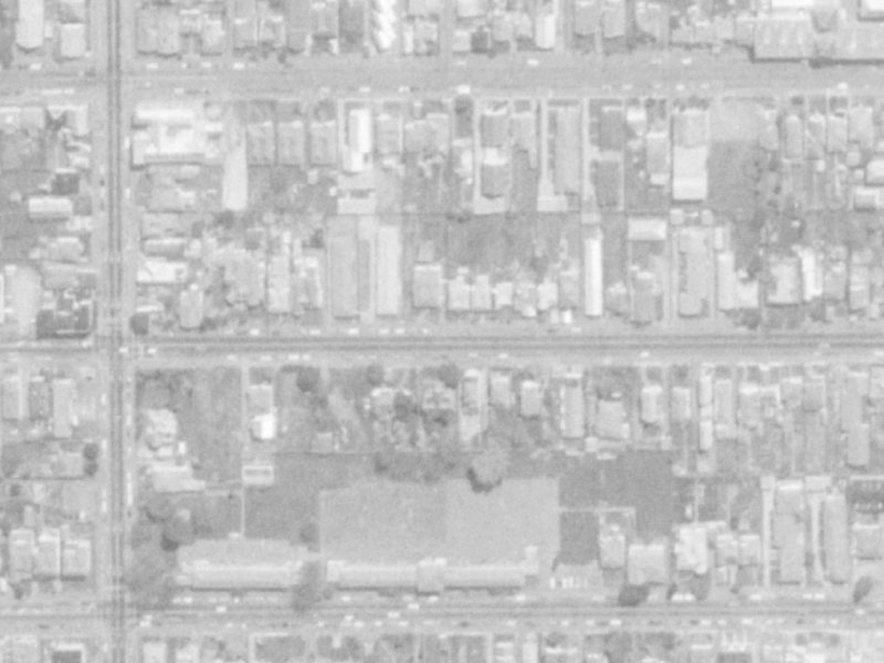 279 Armagh Street from the air, 1975-1979