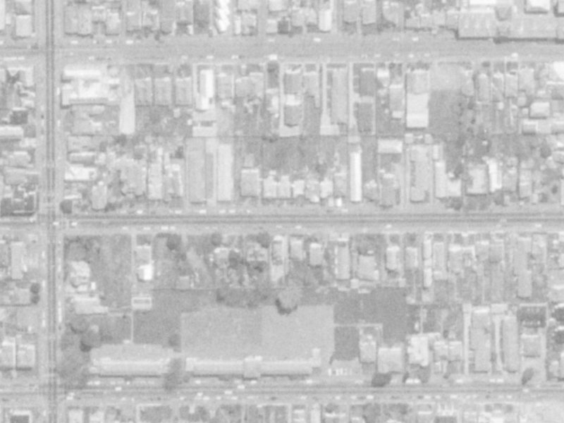 281 Armagh Street from the air, 1975-1979