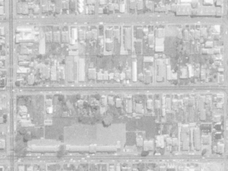283 Armagh Street from the air, 1975-1979