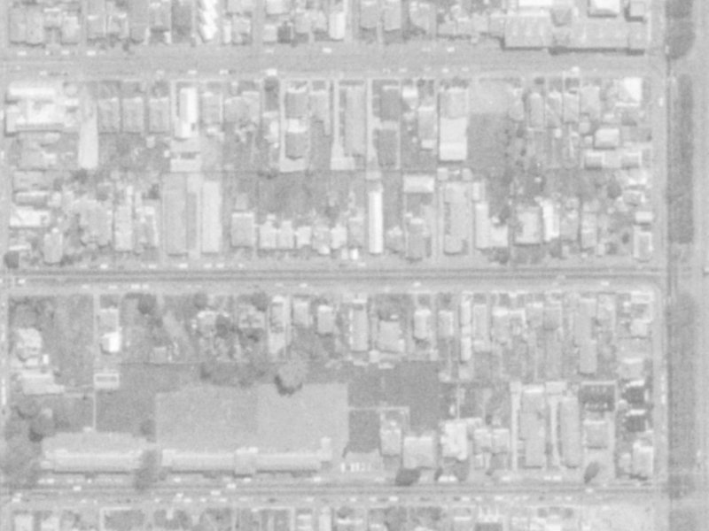 291 Armagh Street from the air, 1975-1979
