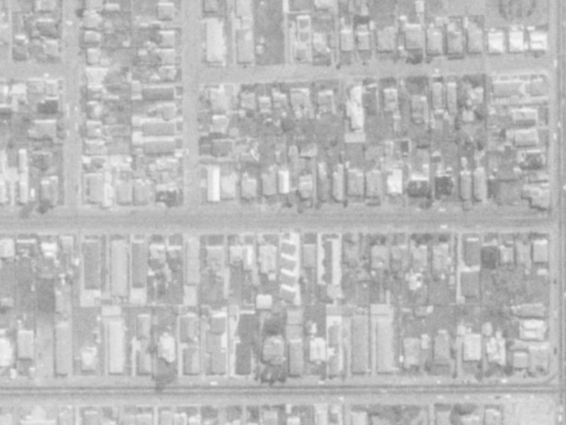 379 Armagh Street from the air, 1975-1979