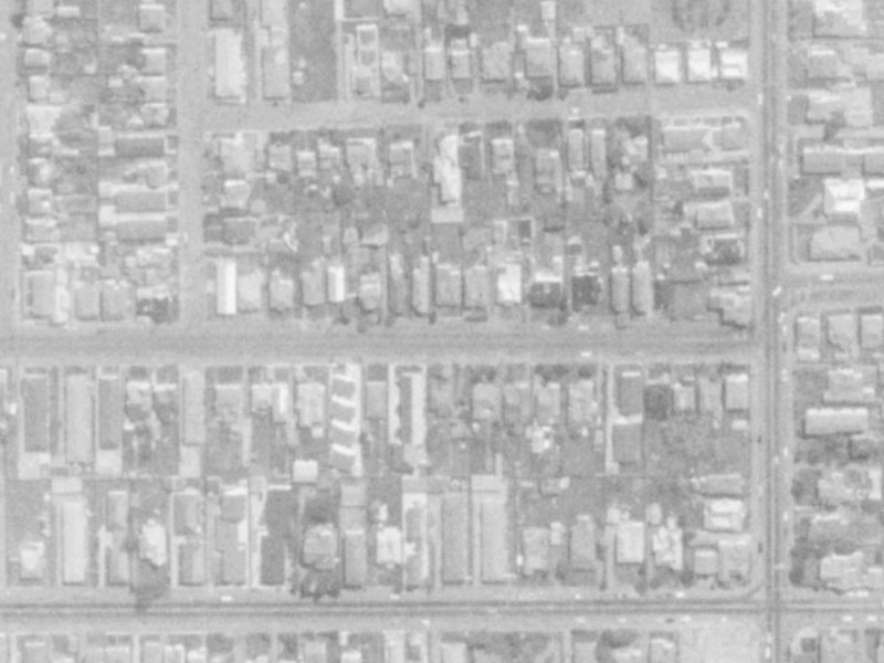 387 Armagh Street from the air, 1975-1979