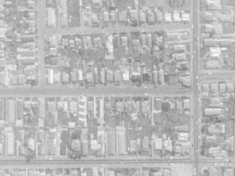 389 Armagh Street from the air, 1975-1979