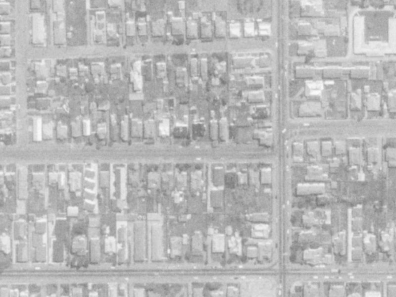 399 Armagh Street from the air, 1975-1979