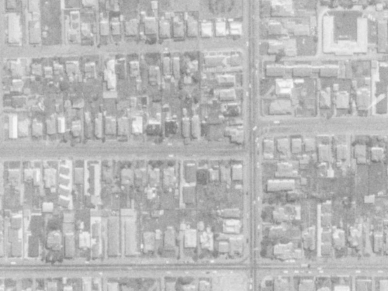 405 Armagh Street from the air, 1975-1979