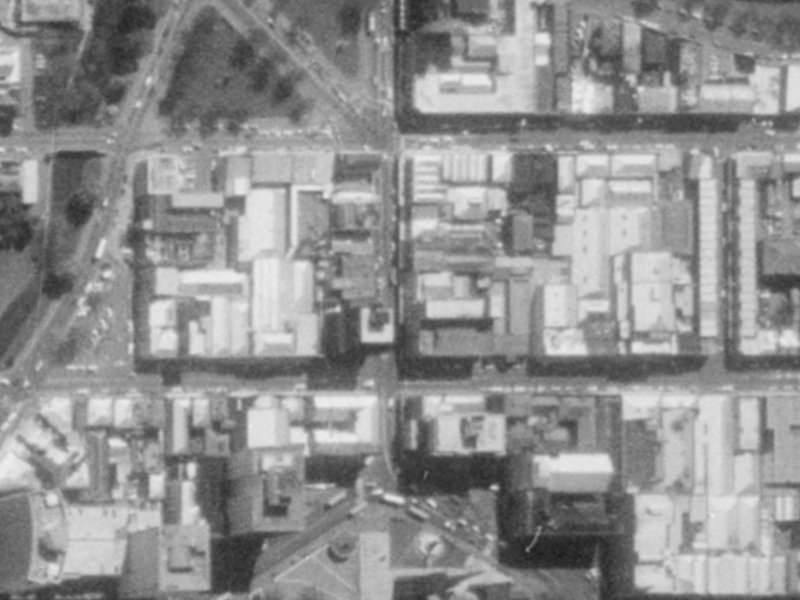 736-738 Colombo Street from the air, 1975-1979