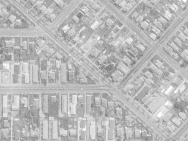 121-125 Linwood Avenue from the air, 1975-1979