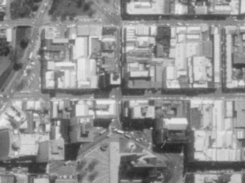 730 Colombo Street from the air, 1975-1979