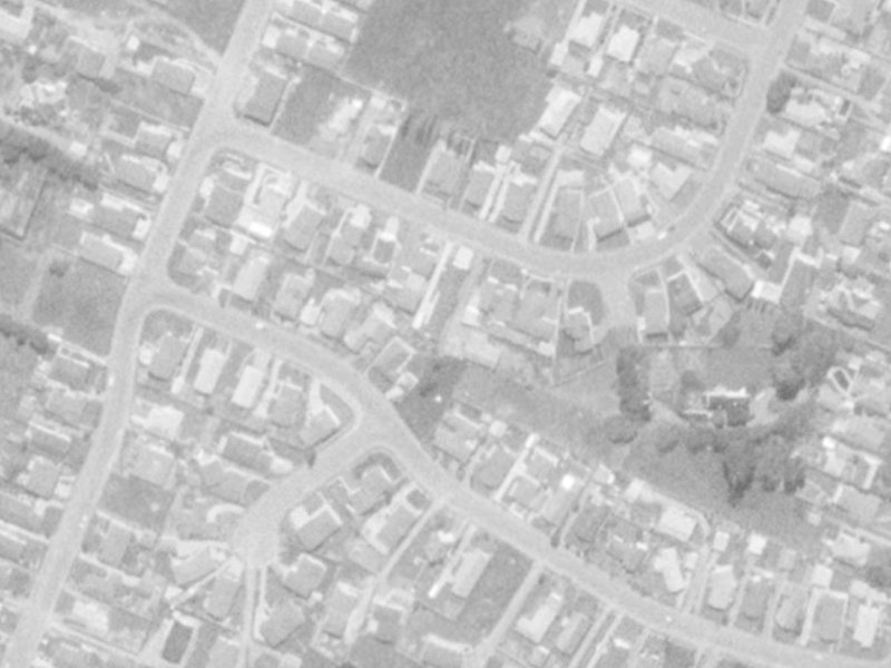 43A Bucknell Street from the air, 1975-1979